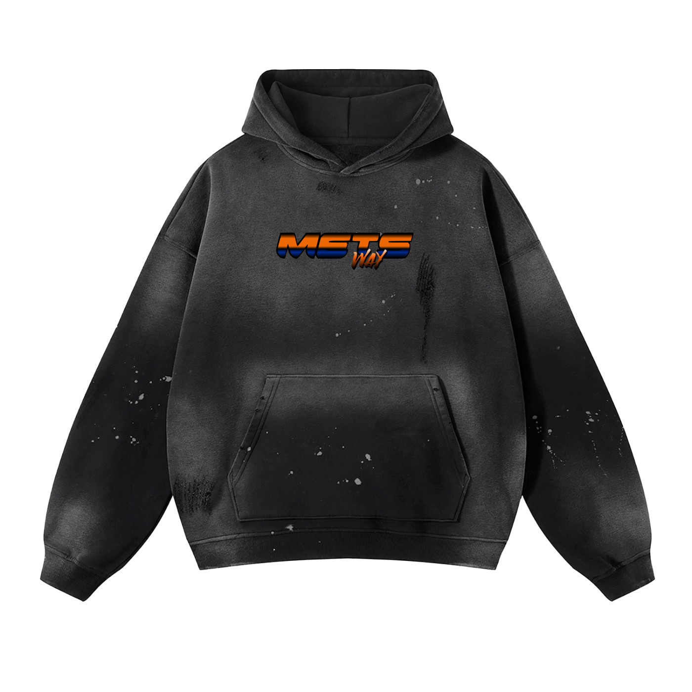 Vintage Washed Frayed Fleece Hoodie