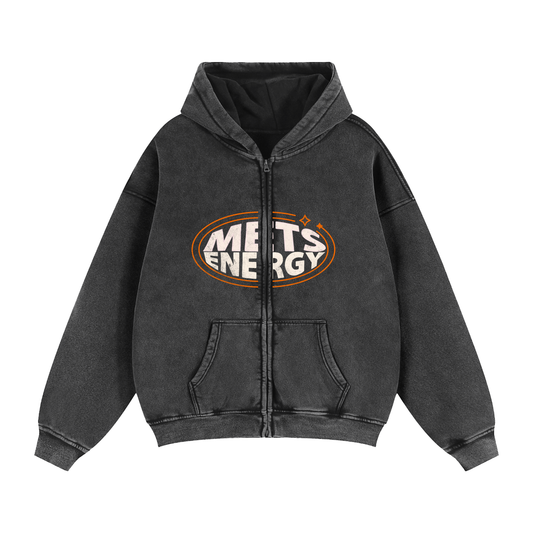 Zip-Through Boxy Fleece Hoodie