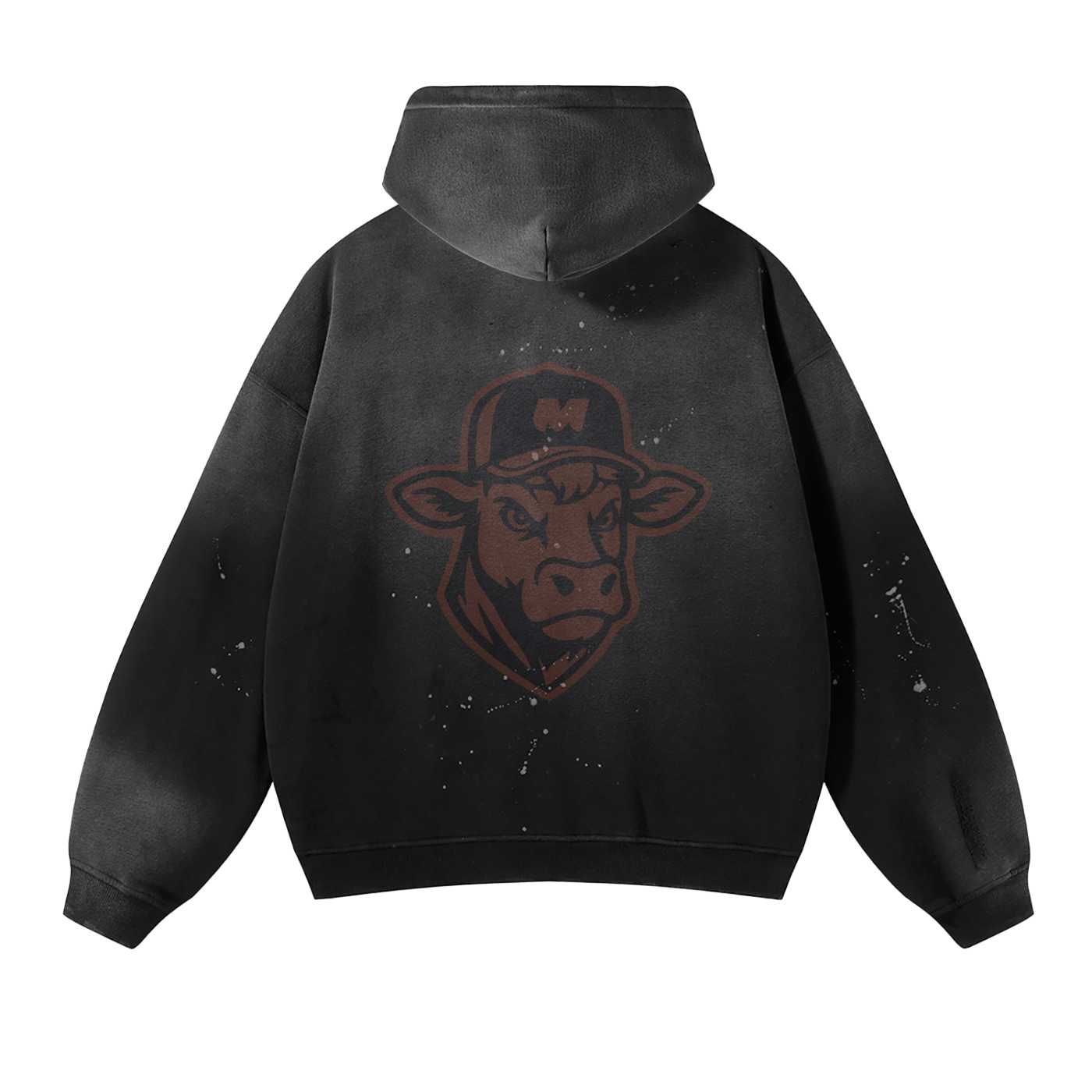 Vintage Washed Frayed Fleece Hoodie