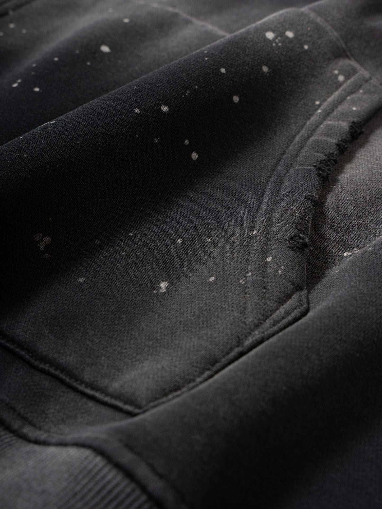 Vintage Washed Frayed Fleece Hoodie